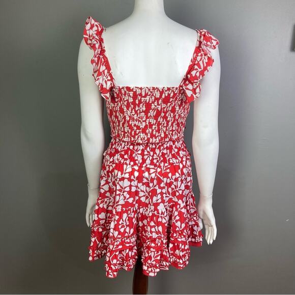 Paloma Blue top skirt set small red isla hearts ruffle coquette resort Ibiza - Picture 4 of 13